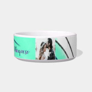 simple minimal add your name photo blue green purp bowl