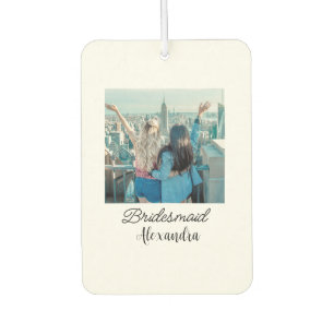 simple minimal add your name photo bridesmaid name air freshener