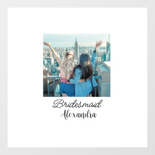 simple minimal add your name photo bridesmaid name window cling