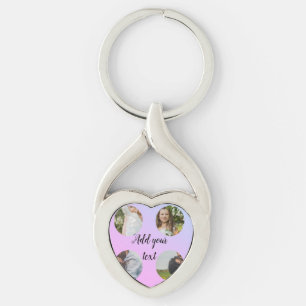 simple minimal add your name photo collage text    keychain