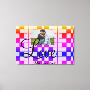 simple minimal add your name photo colourful box t canvas print