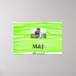 simple minimal add your name photo monogram water canvas print