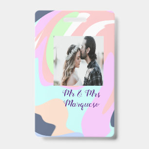 simple minimal add your name photo pastel paint ef badge