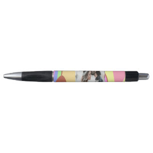simple minimal add your name photo pink blue green pen