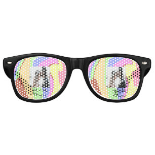simple minimal add your name photo pink blue green retro sunglasses