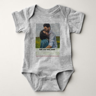 simple minimal add your name photo watercolor baby bodysuit
