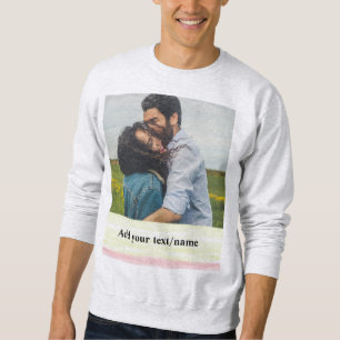 simple minimal add your name photo watercolor h sweatshirt