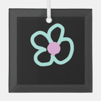 simple minimal add your name photo year watercolor glass ornament