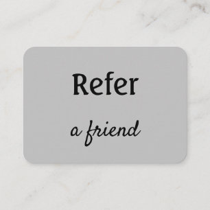 simple minimal add your name store salon referral card