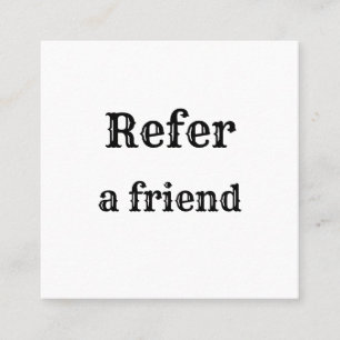 simple minimal add your name store salon referral card