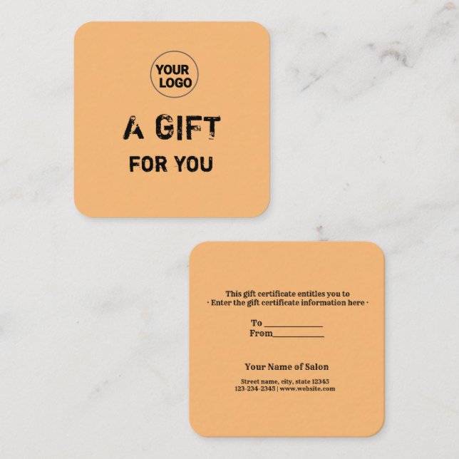 simple minimal add your name text address logo dis calling card (Front/Back)