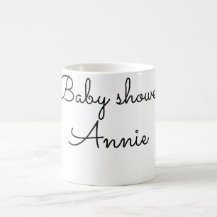 simple minimal add your name text baby shower thro coffee mug