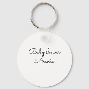 simple minimal add your name text baby shower thro keychain