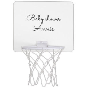simple minimal add your name text baby shower thro mini basketball hoop
