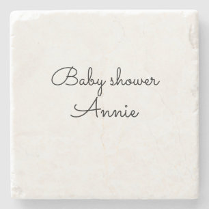 simple minimal add your name text baby shower thro stone coaster