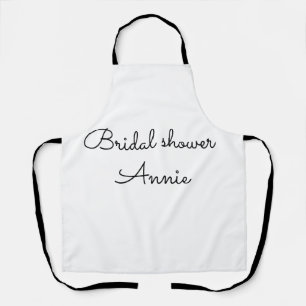simple minimal add your name text bridal shower t apron
