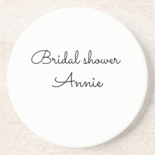 simple minimal add your name text bridal shower t coaster