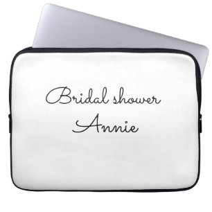 simple minimal add your name text bridal shower  t laptop sleeve