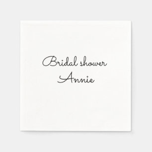 simple minimal add your name text bridal shower  t napkin