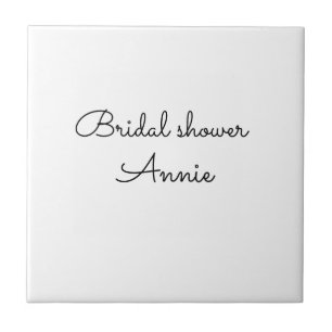 simple minimal add your name text bridal shower  t tile