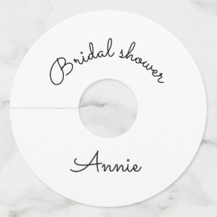 simple minimal add your name text bridal shower  t wine glass tag