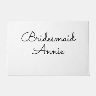 simple minimal add your name text bridesmaid gift doormat