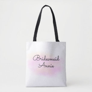 simple minimal add your name text bridesmaid gift tote bag