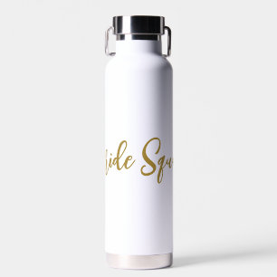 simple minimal add your name text bridesmaid gift water bottle
