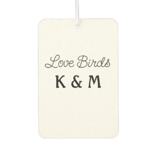 simple minimal add your name text love birds text  air freshener