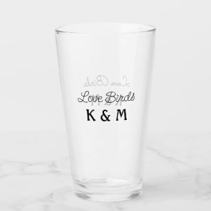 simple minimal add your name text love birds text glass