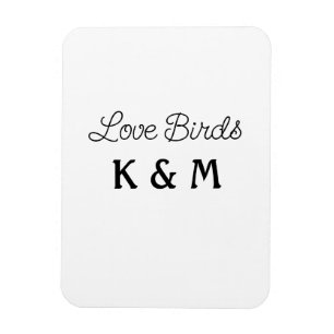 simple minimal add your name text love birds text  magnet