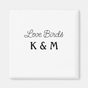 simple minimal add your name text love birds text  magnet