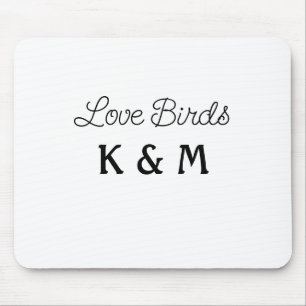 simple minimal add your name text love birds text  mouse pad