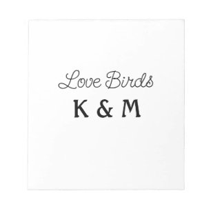 simple minimal add your name text love birds text notepad