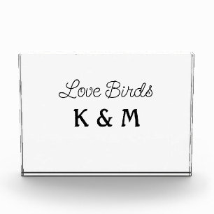 simple minimal add your name text love birds text  photo block