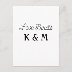 simple minimal add your name text love birds text  postcard