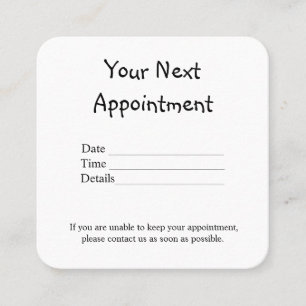 simple minimal add your name text pictures appoint appointment card
