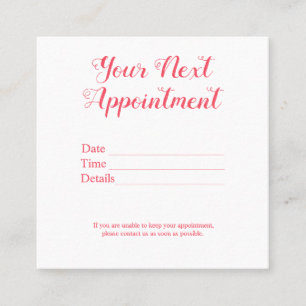 simple minimal add your name text pictures appoint appointment card