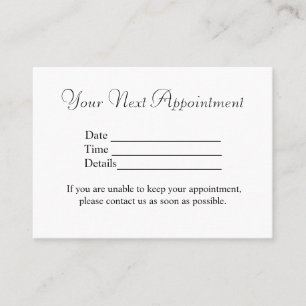 simple minimal add your name text pictures appoint appointment card
