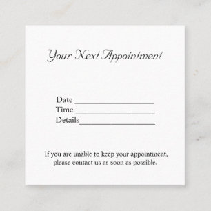 simple minimal add your name text pictures appoint appointment card