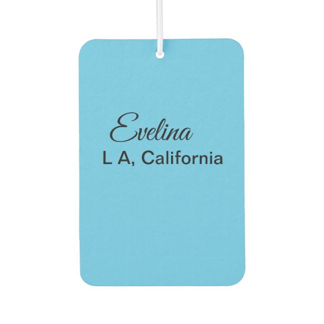 Simple minimal add your name text place city custo air freshener (Front)