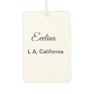 Simple minimal add your name text place city custo air freshener