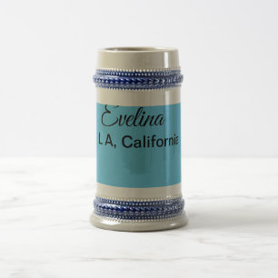 Simple minimal add your name text place city custo beer stein