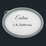 Simple minimal add your name text place city custo belt buckle<br><div class="desc">Design</div>