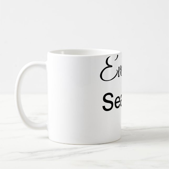Simple minimal add your name text place city custo coffee mug (Left)