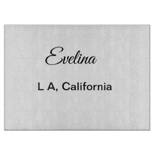 Simple minimal add your name text place city custo cutting board