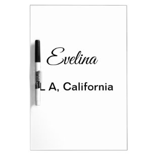 Simple minimal add your name text place city custo dry erase board