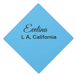 Simple minimal add your name text place city custo graduation cap topper