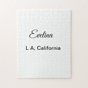 Simple minimal add your name text place city custo jigsaw puzzle