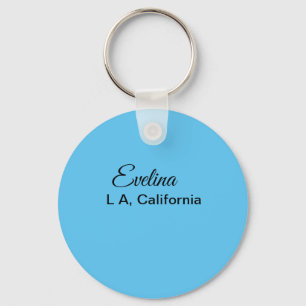 Simple minimal add your name text place city custo keychain